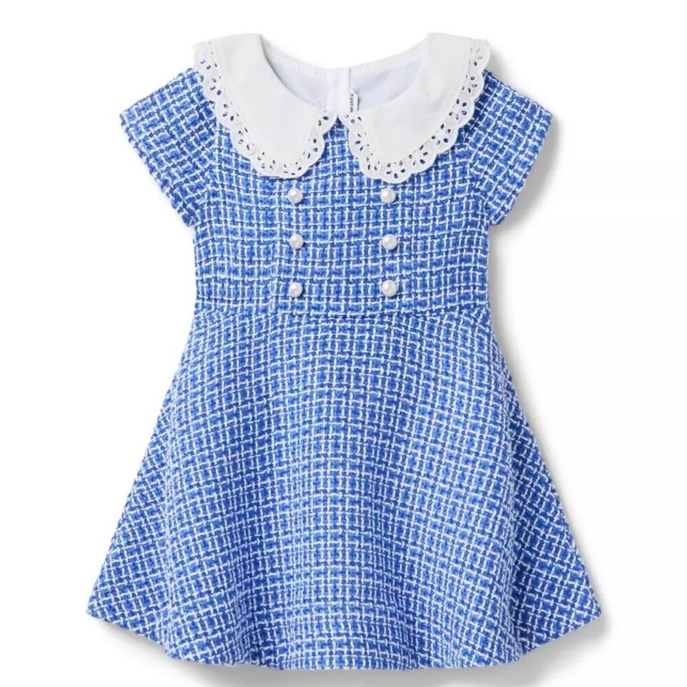 Janie and Jack Eyelet Collar Tweed Dress NWT